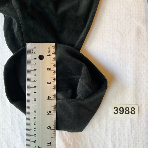 BCBGMAXAZRIA Women Velvet Pants size L Black Slightly Flared Rhinestones Trendy - Picture 8 of 13